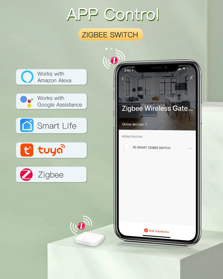 BSEED Smart Zigbee 1/2/3Gang Touch Light Switch
