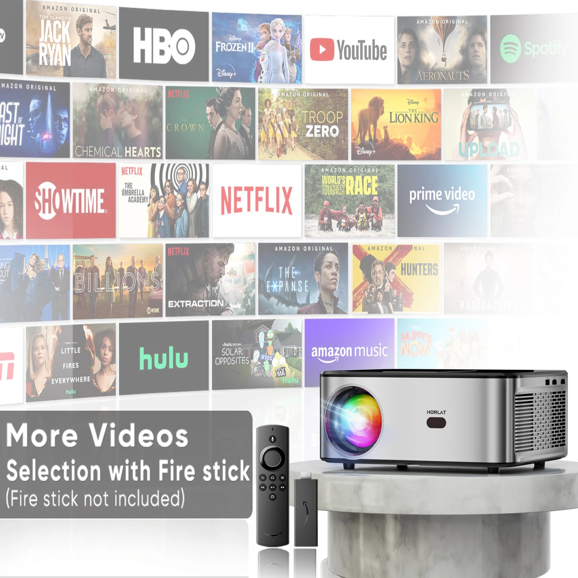 HORLAT T03 1100 ANSI Lumens 4K LED Projector