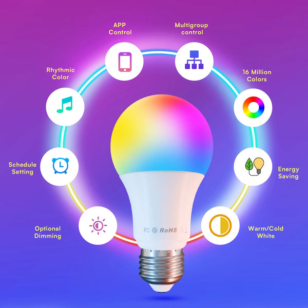 A19 9W Smart WiFi Light Bulbs