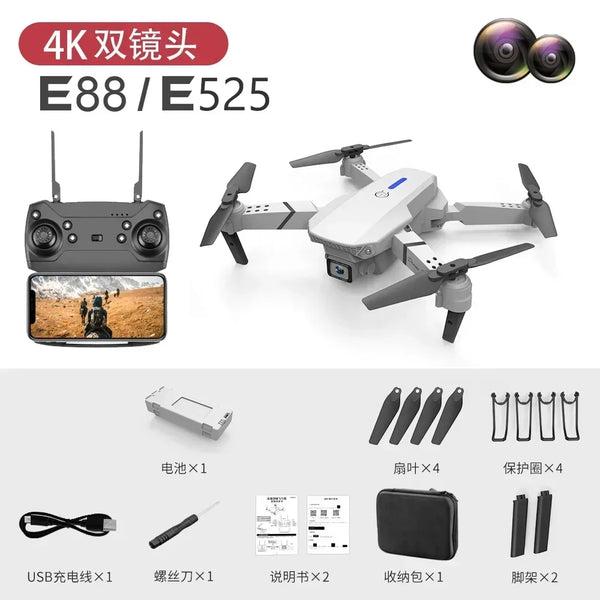 E88 Pro FPV Drone – 4K/1080P HD Camera, WiFi, Foldable RC Quadcopter