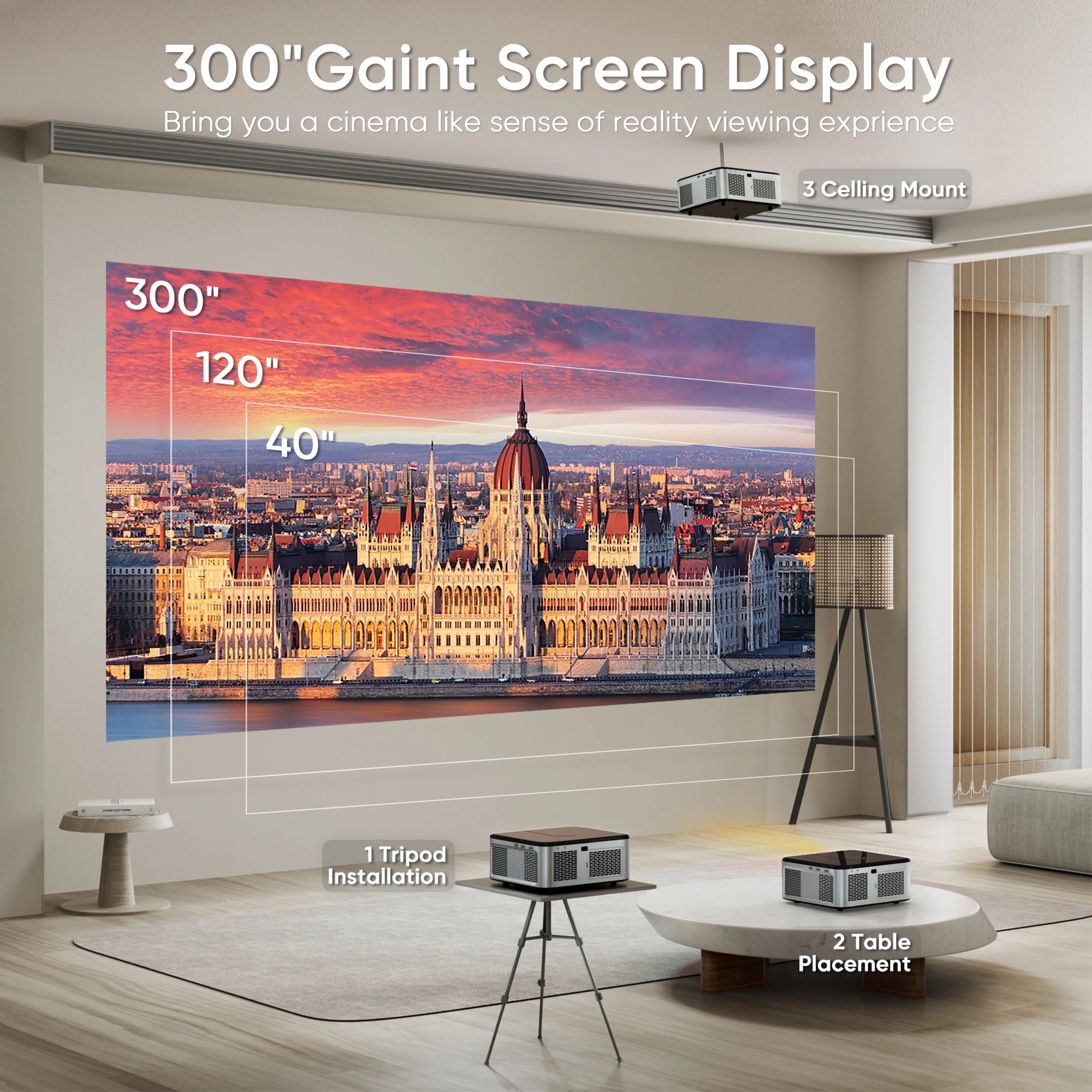 HORLAT T03 1100 ANSI Lumens 4K LED Projector