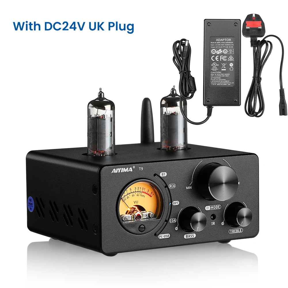 AIYIMA T9 HiFi Bluetooth 5.0 Vacuum Tube Amplifier