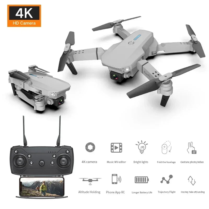 E88 Pro FPV Drone – 4K/1080P HD Camera, WiFi, Foldable RC Quadcopter