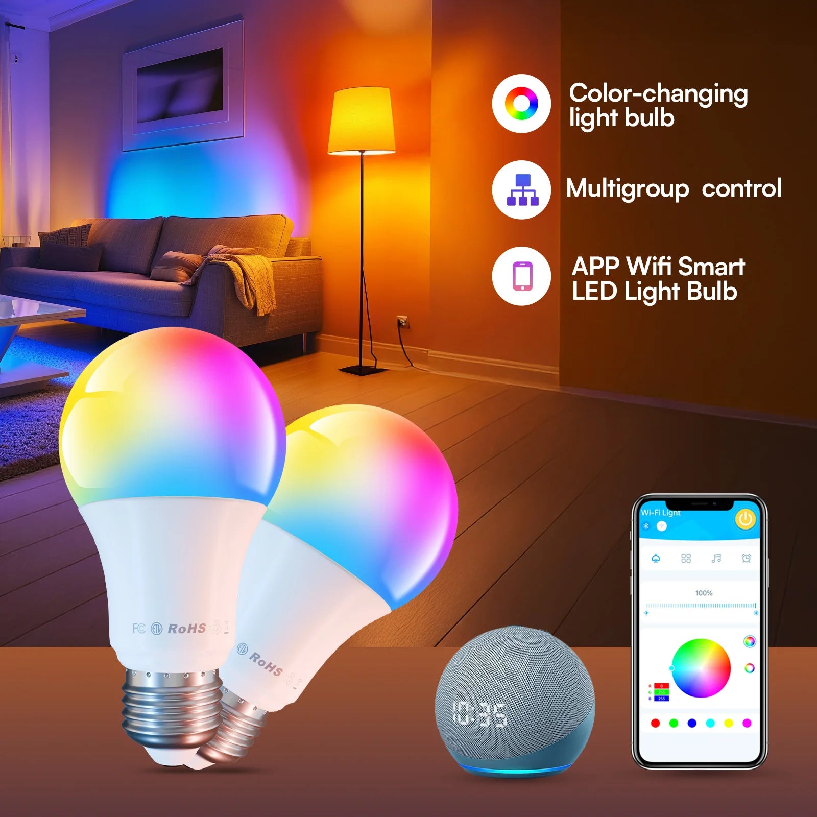 A19 9W Smart WiFi Light Bulbs