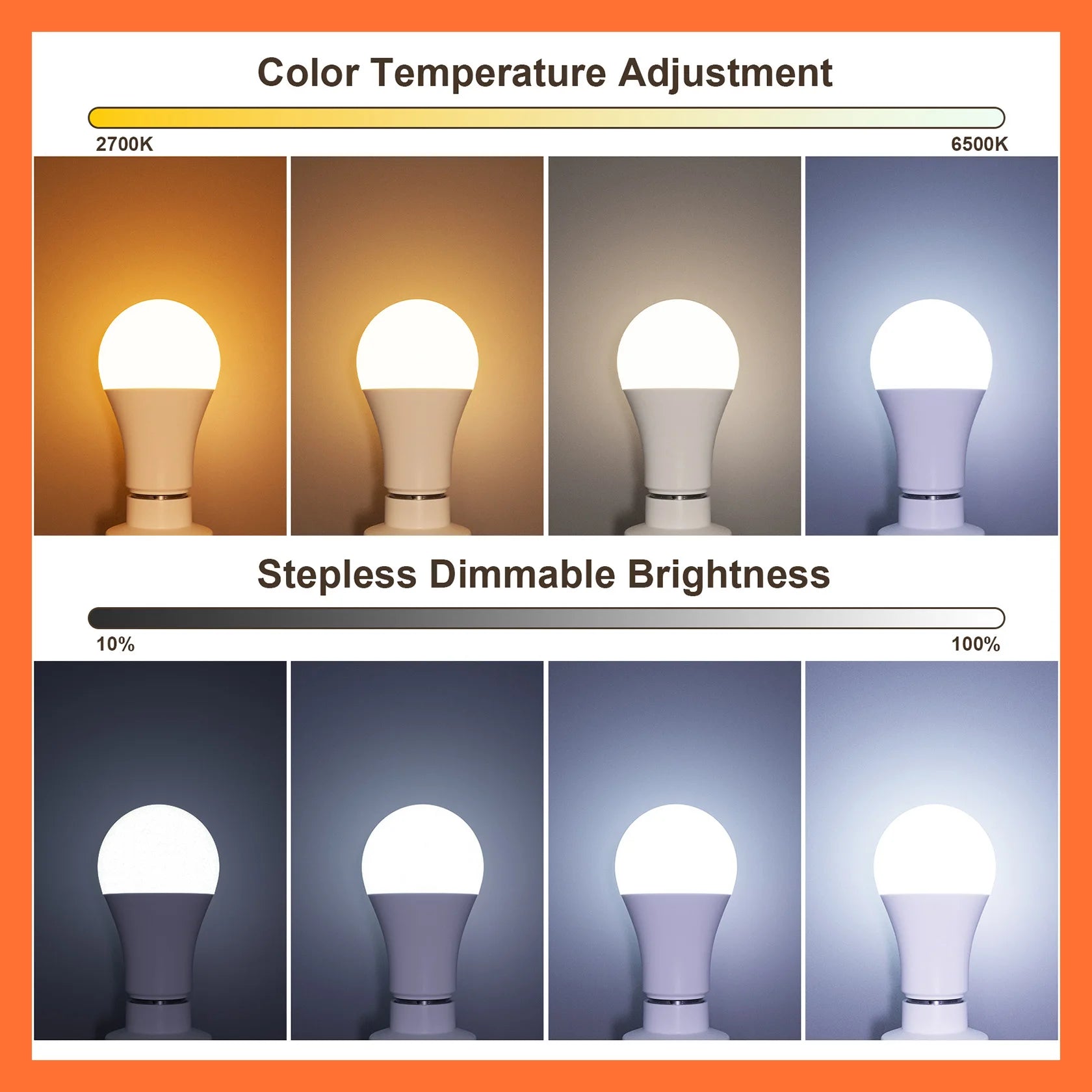 4-Pack E26 Smart LED Bulbs with Remote