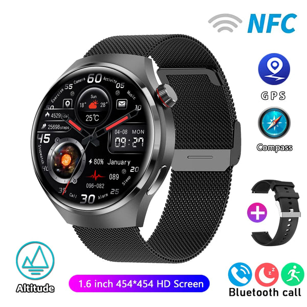 GT4 Pro Smartwatch – GPS, NFC, Bluetooth Call, AMOLED, Fitness & Health Tracker