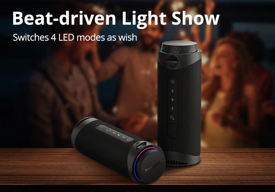 Tronsmart T7 Portable Bluetooth Speaker – 360° Sound, LED, TWS, App Control