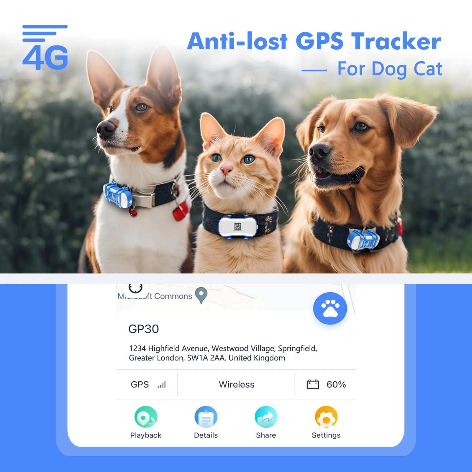 4G Waterproof Dog Cat Finder Mini Tracking Device