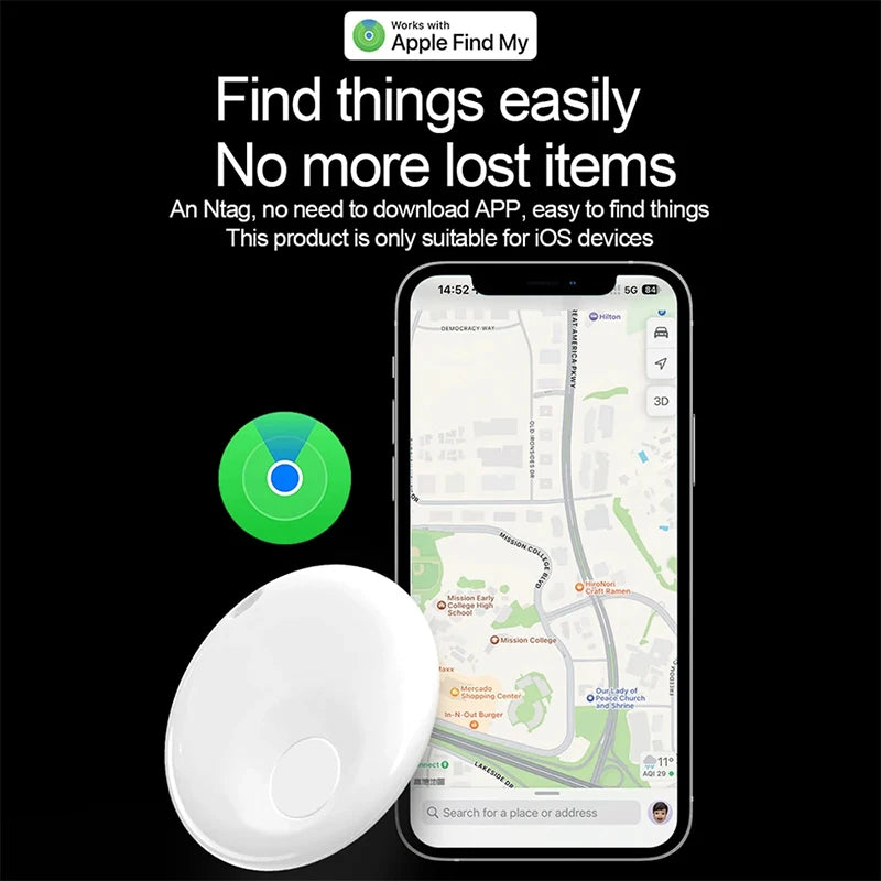 Mini Bluetooth GPS Tracker for Apple Find My – Smart Tag Locator