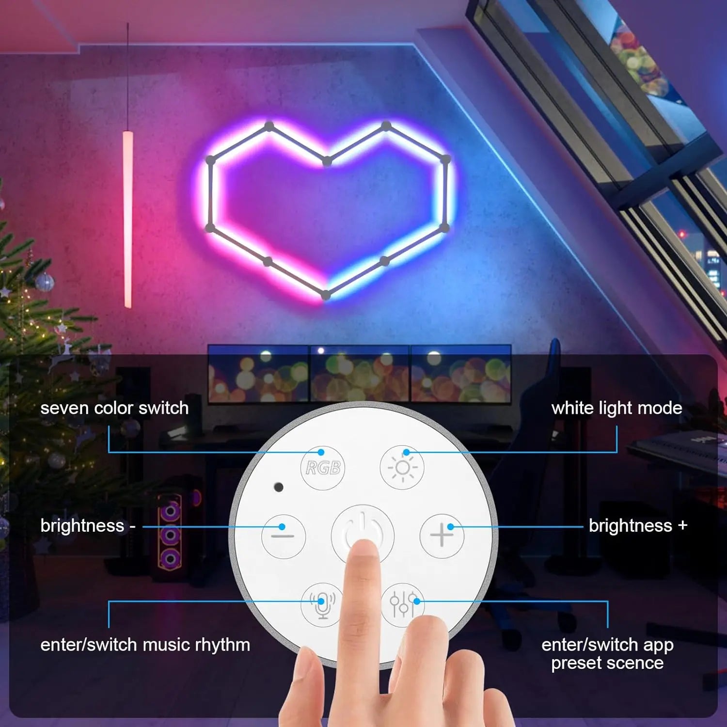 6/9-Pack RGB LED Light Bars – USB Powered, Music Sync, App Controlled