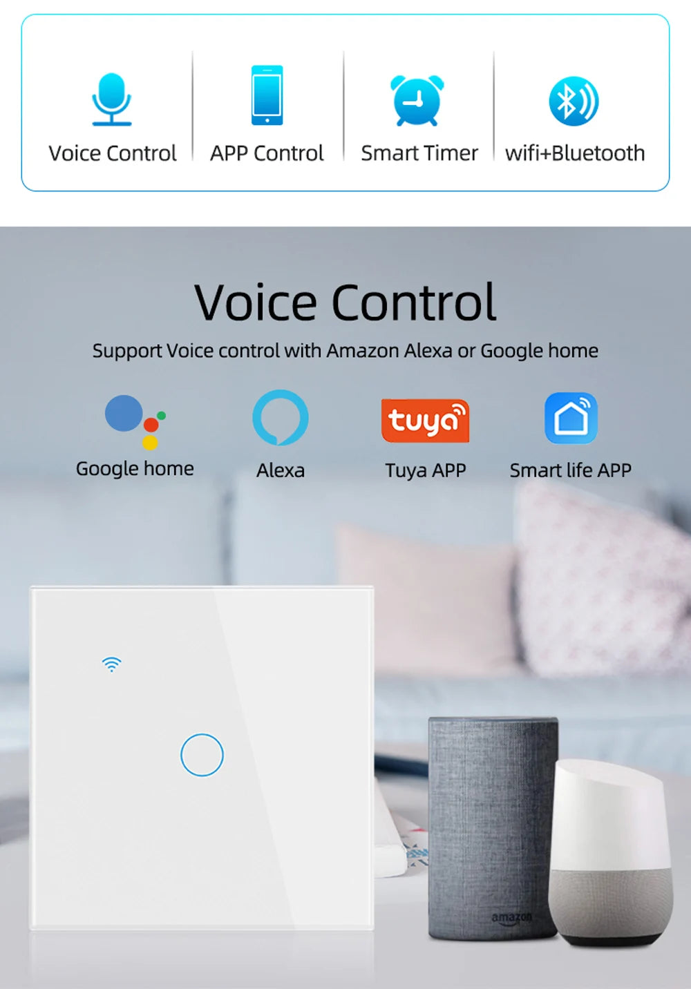 WiFi Smart Touch Wall Switch EU