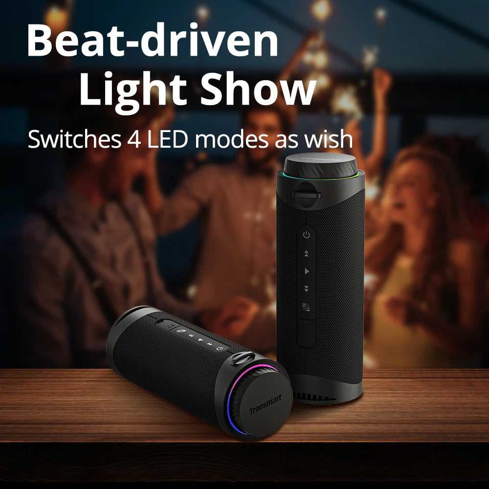 Tronsmart T7 Portable Bluetooth Speaker – 360° Sound, LED, TWS, App Control