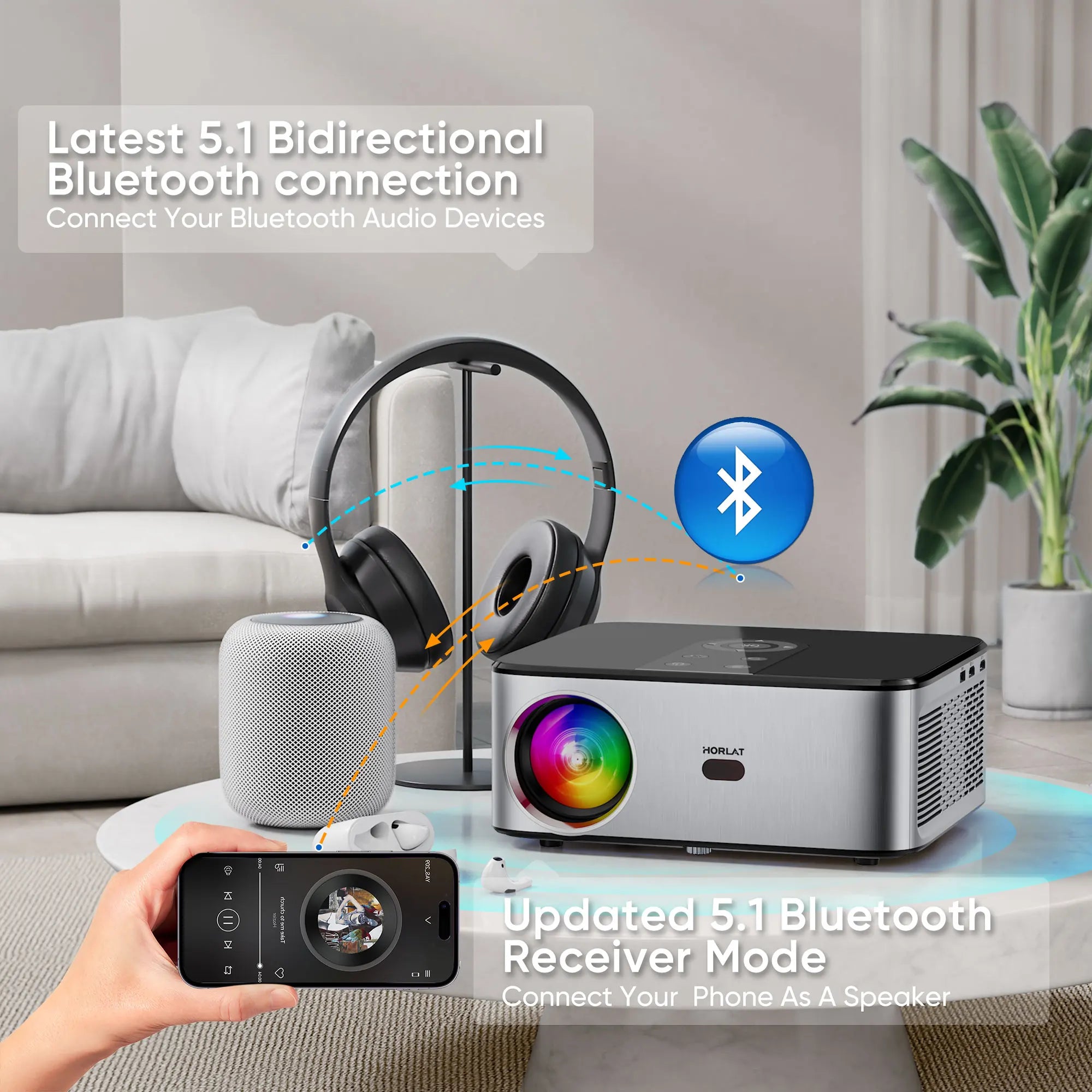 HORLAT T03 1100 ANSI Lumens 4K LED Projector