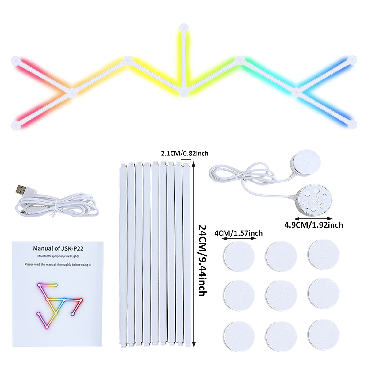 6/9-Pack RGB LED Light Bars – USB Powered, Music Sync, App Controlled