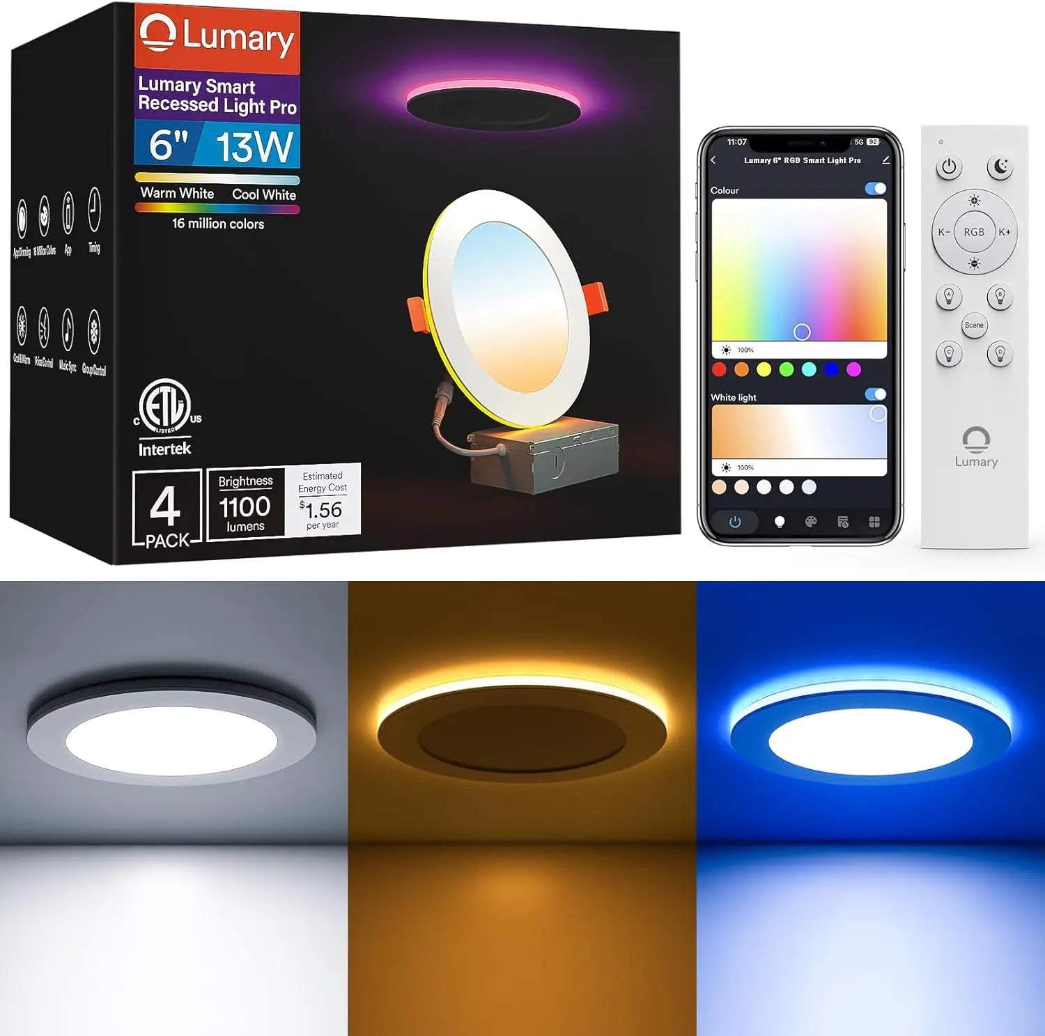 Lumary 6" Smart Recessed Light Pro