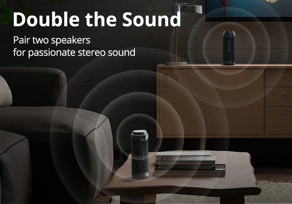 Tronsmart T7 Portable Bluetooth Speaker – 360° Sound, LED, TWS, App Control