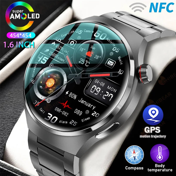 GT4 Pro Smartwatch – GPS, NFC, Bluetooth Call, AMOLED, Fitness & Health Tracker