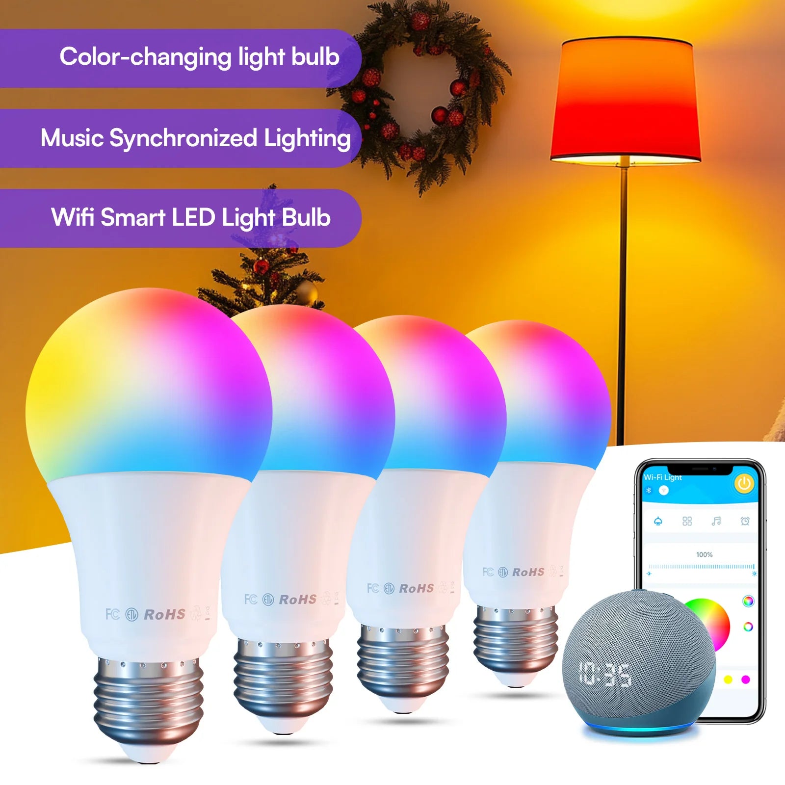 A19 9W Smart WiFi Light Bulbs