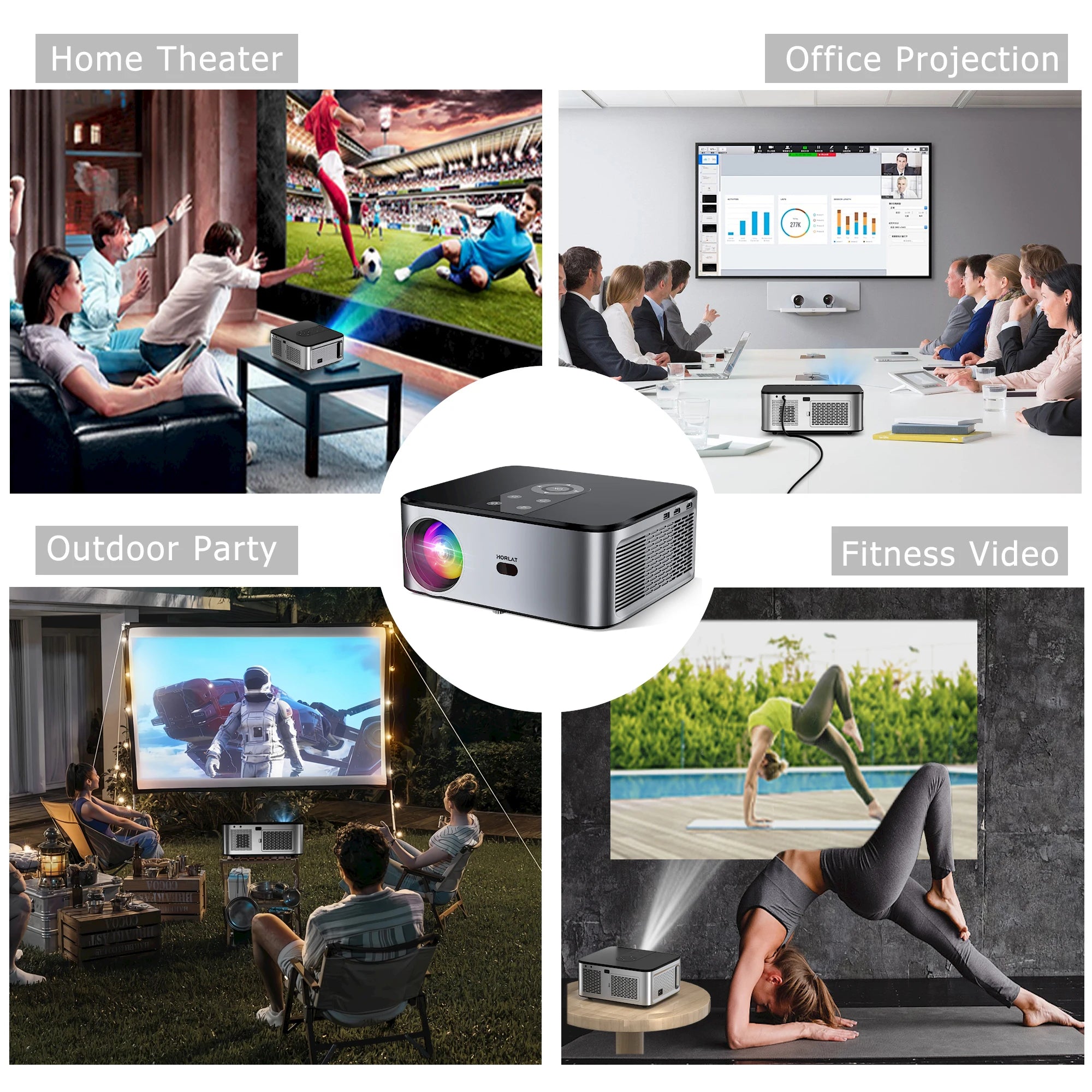 HORLAT T03 1100 ANSI Lumens 4K LED Projector