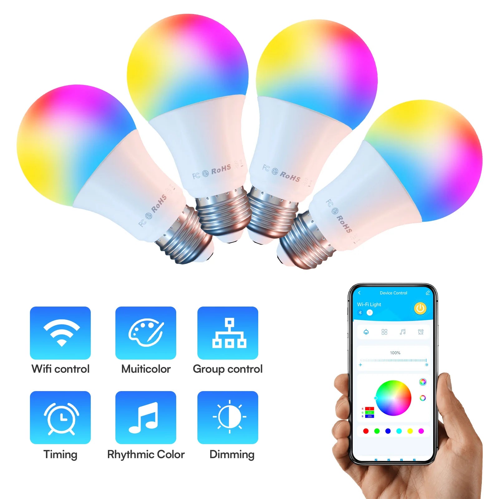 A19 9W Smart WiFi Light Bulbs