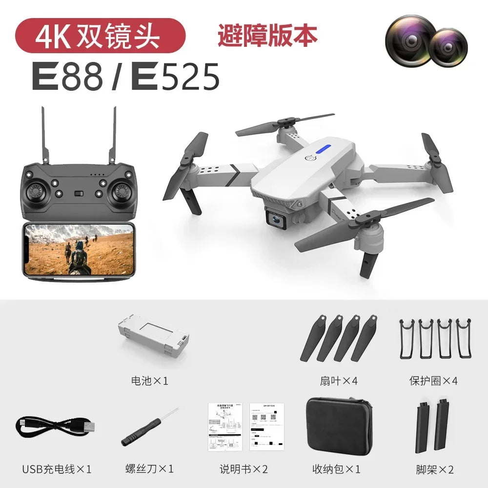 E88 Pro FPV Drone – 4K/1080P HD Camera, WiFi, Foldable RC Quadcopter