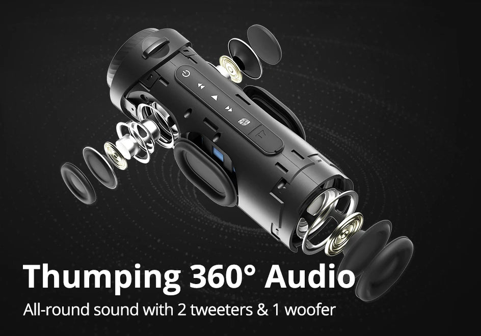 Tronsmart T7 Portable Bluetooth Speaker – 360° Sound, LED, TWS, App Control