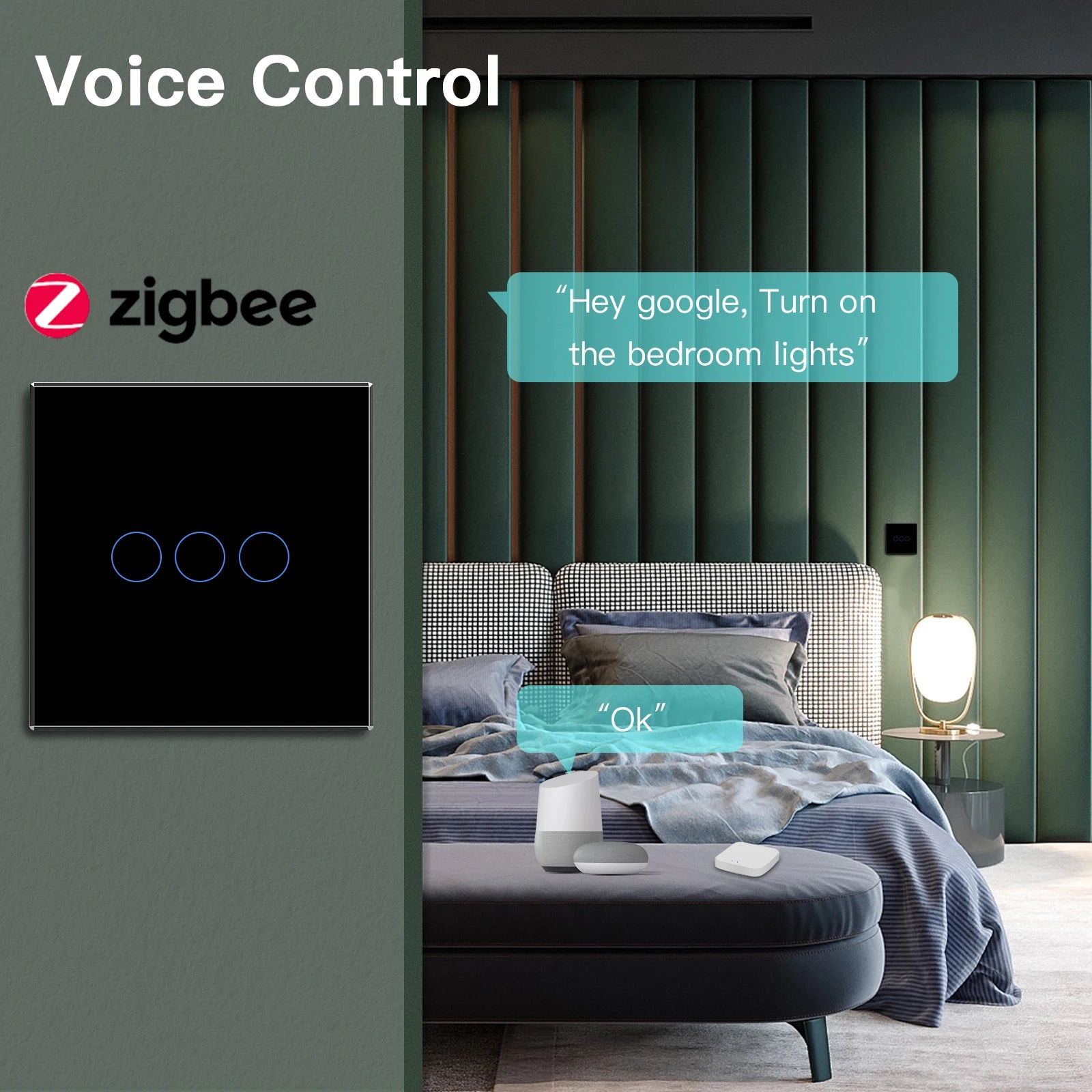 BSEED Smart Zigbee 1/2/3Gang Touch Light Switch