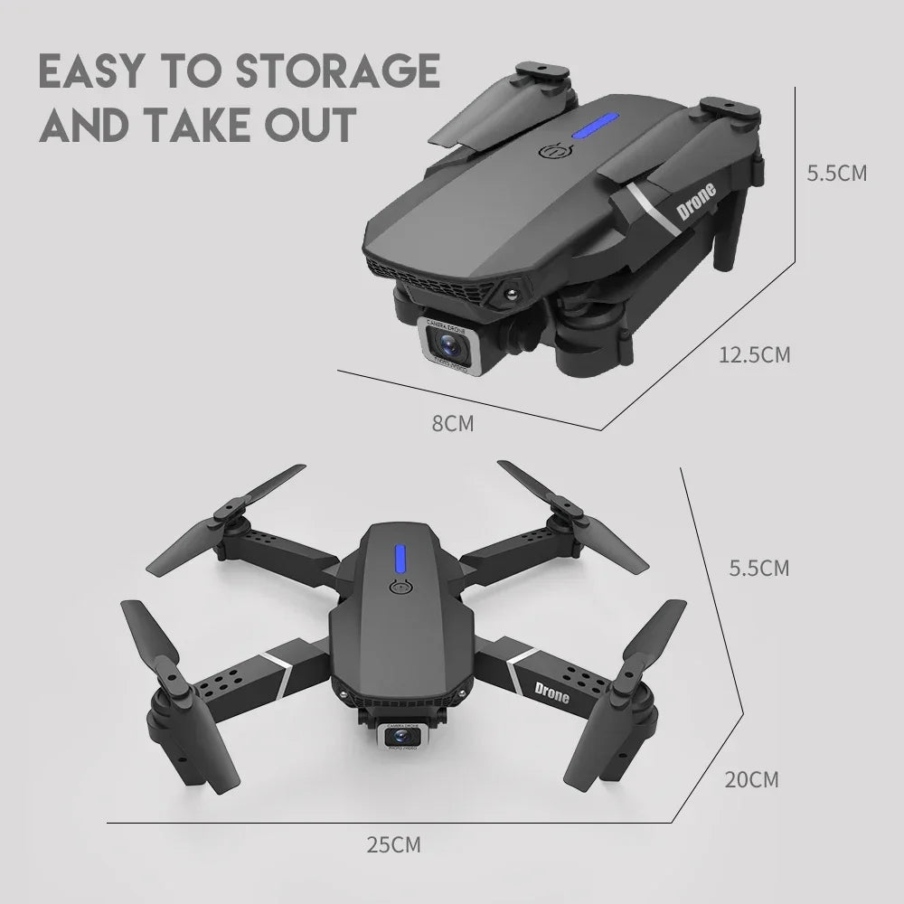 E88 Pro FPV Drone – 4K/1080P HD Camera, WiFi, Foldable RC Quadcopter