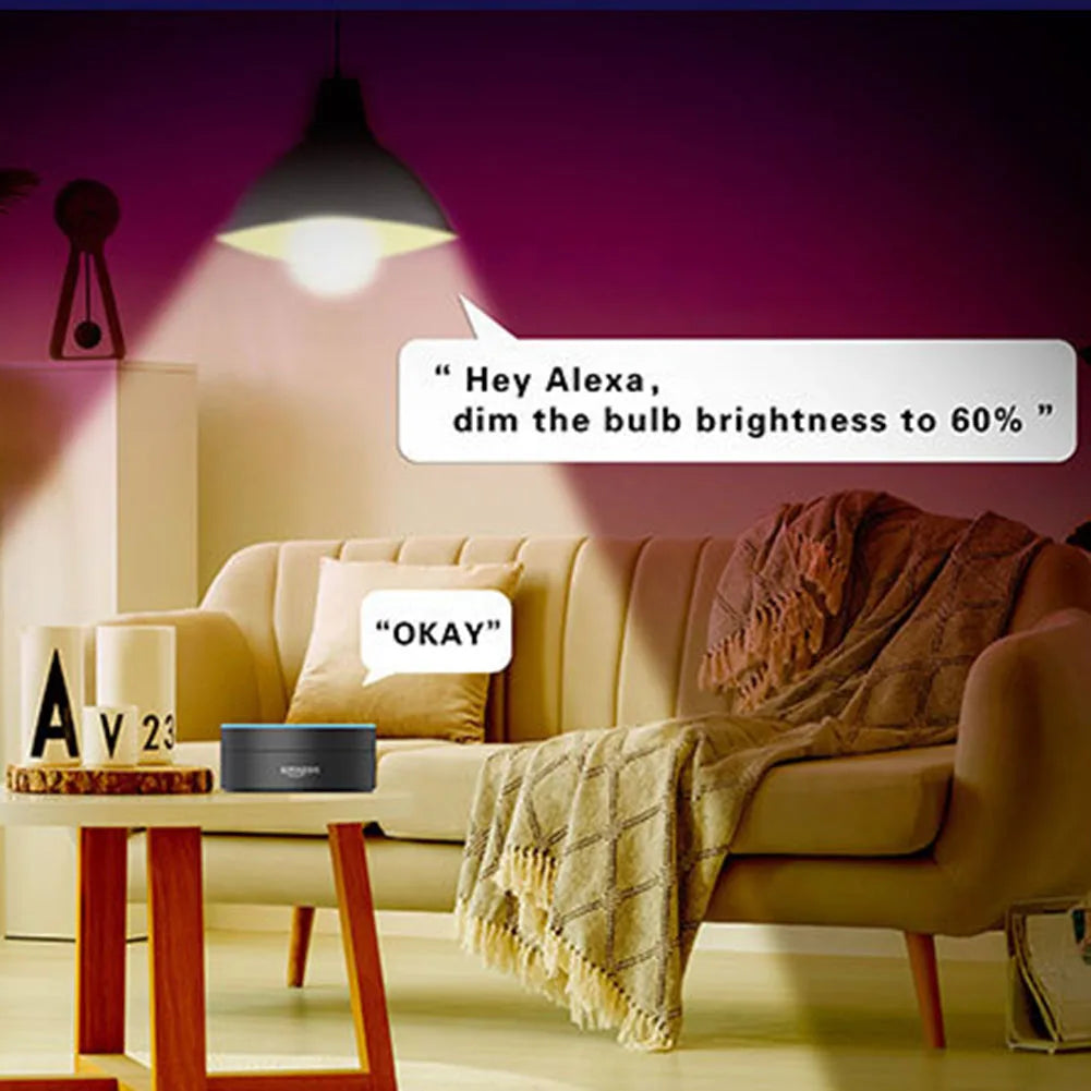 WiFi Smart LED Bulb E27 – RGBCW Color, Voice Control Compatible