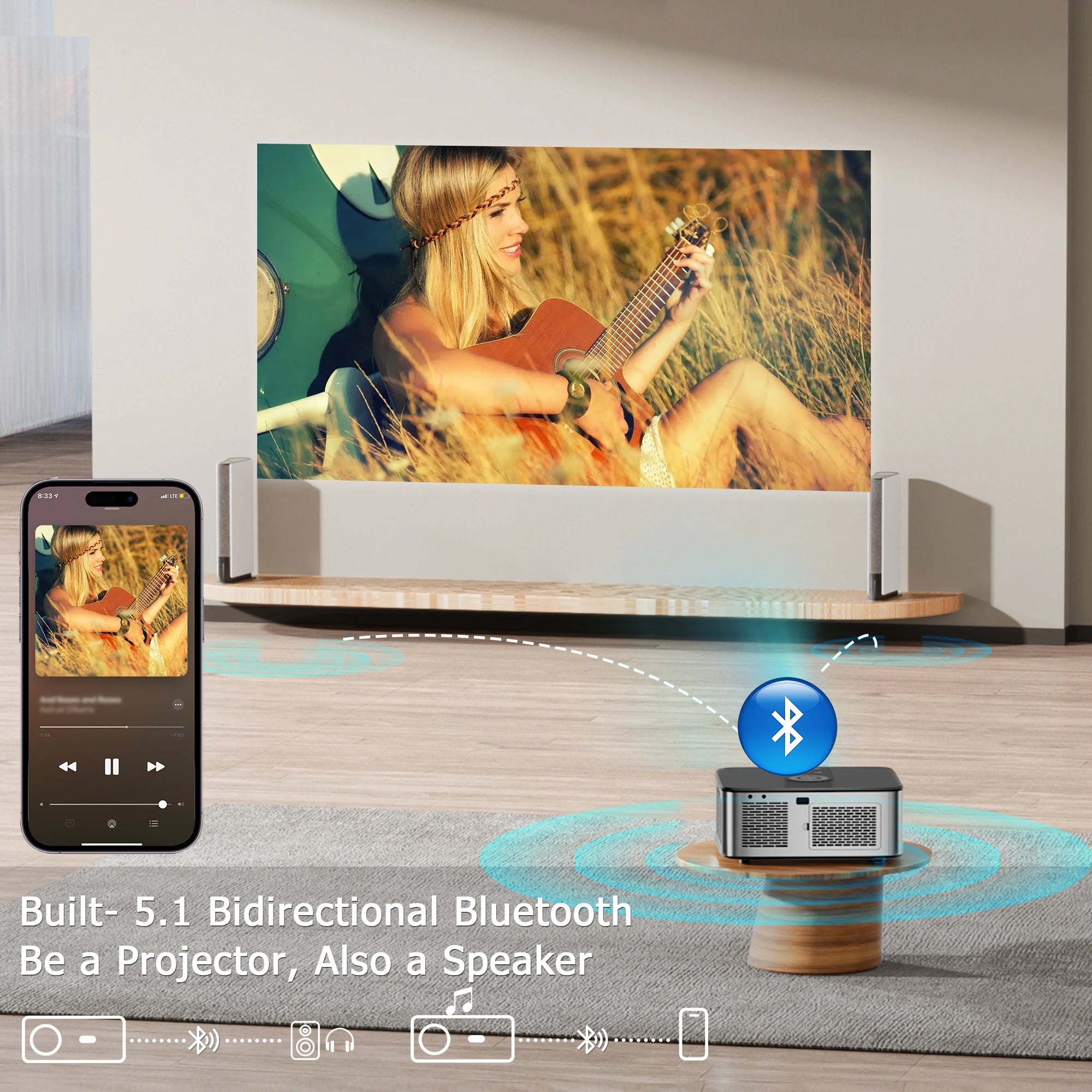 HORLAT T03 1100 ANSI Lumens 4K LED Projector