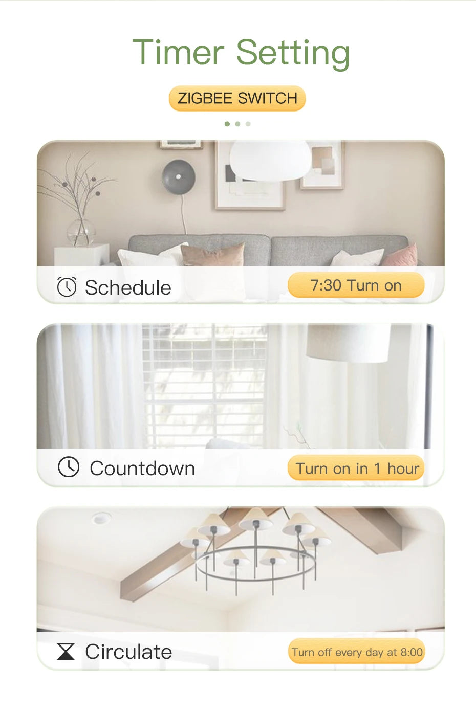 BSEED Smart Zigbee 1/2/3Gang Touch Light Switch